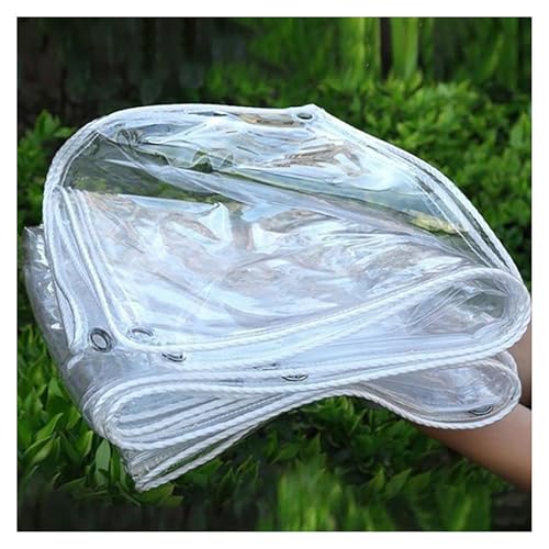 Strapazierfähige, transparente Plane, transparent, wasserdicht, PVC-Vinyl-Plane mit Ösen, Markise, Vordach, Terrassenzelt, Abdeckung für Veranda, Deckabdeckungen (18 x 3 m) von BSKJMMP