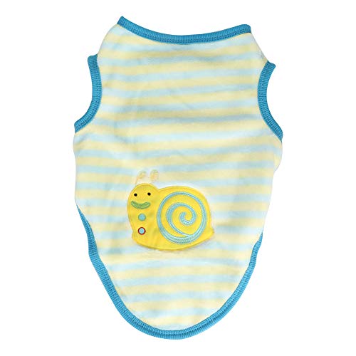 Atmungsaktives Haustierpullover | Winter warme Hundekatze Weste Jacke mit elastischen Manschetten | Nette Cartoon -Muster -Kleidung für kleine mittelgroße große Haustiere (L Blue and Yellow Snail) von BSLSVGE