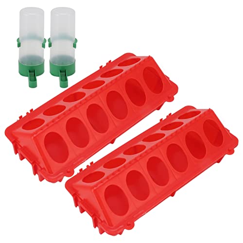 BSLSVGE Automatic Chicken Feeder and Waterer 2 Set | Flip Top Design with Splatter Proof Cover | Large Capacity Poultry Equipment for Chickens/Ducks/Birds | Sturdy PP Material (M Waterer 90ML) von BSLSVGE
