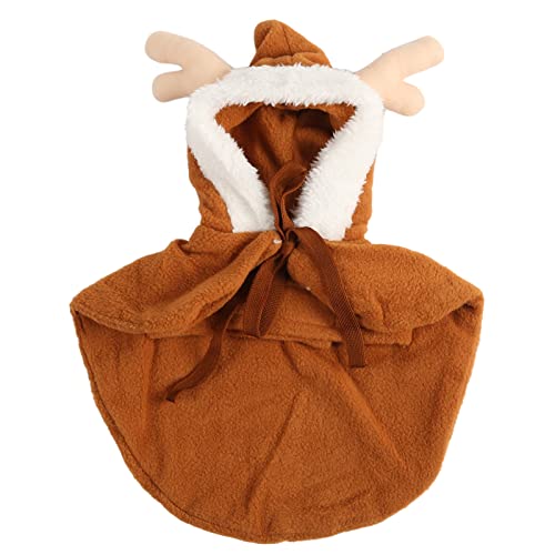 Dog Christmas Costume | Cute Elk Hoodie for Small Dogs/Teddy/Chihuahua | Soft Fleece Coat for Indoor Outdoor Use | Warm Loose Fit Holiday Outfit (XS) von BSLSVGE
