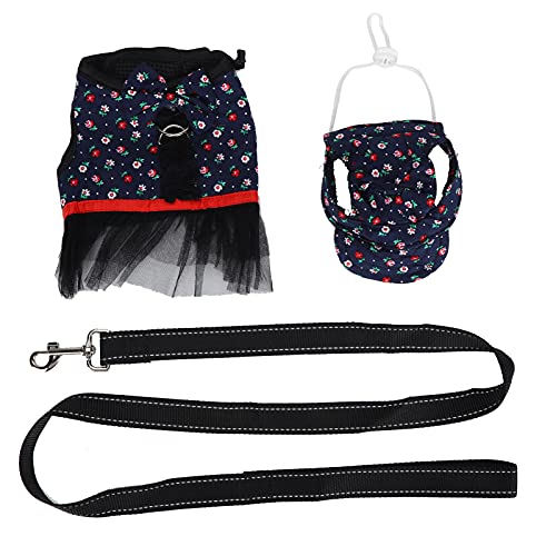 Escape Proof Pig Harness & Vest Set | Sleeveless Design for Easy On/Off | Adjustable Strap for Guinea Pigs/Small Pets | Cute Summer Outfit with Leash & Bow (GXBD04 Blue M) von BSLSVGE