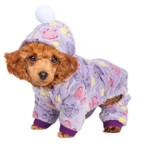Pet Winter Clothes | Warm Flannel Pajamas Jumpsuit for Dogs & Cats | Cozy Fleece Outfit for Small Animals | Easy Buckle Design, Elastic Comfort Fit (XXL) von BSLSVGE