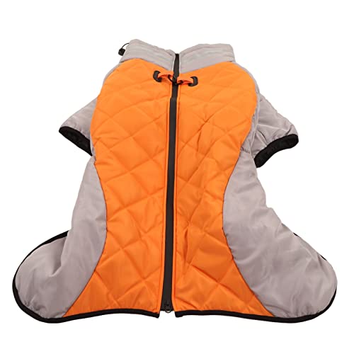 Reflective Dog Vest for Medium Large Dogs | Winter Warm Jacket with Visibility Reflective Strips | Cold Weather Coat for Indoor Outdoor Activities | Grey Orange (XL) von BSLSVGE
