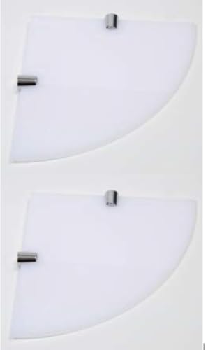 BSM Marketing Set mit 2 Wandregalen aus Acryl, schwebend, mit Chromstützen, erhältlich in Transparent, Schwarz und Weiß (Weiß, 200 mm x 2) von BSM Marketing