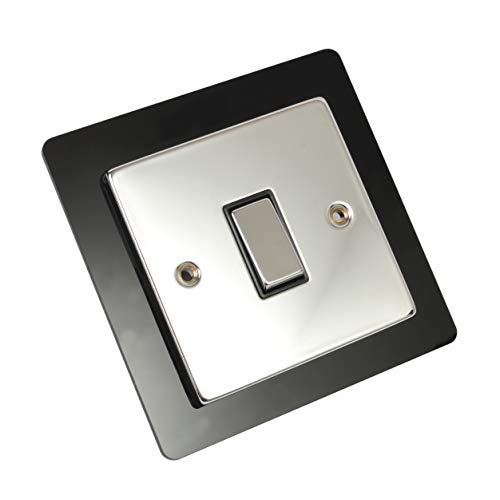 Einzelner Doppel-Lichtsteckdosenschalter, Umrandung, Fingerplatte, Acryl (schwarz, einzeln) von BSM Marketing