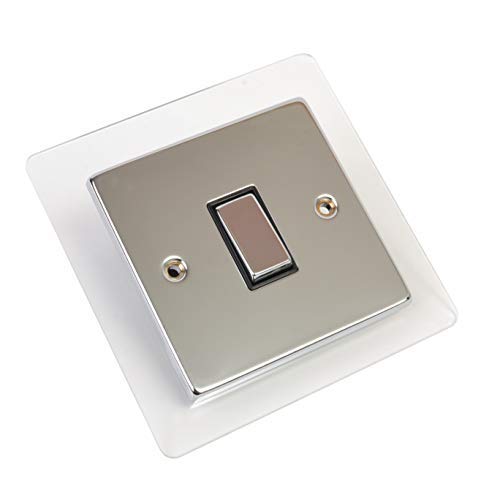 Single Double Light Plug Socket Switch Surround Finger Plate Acrylic (Klar, Einzel) von BSM Marketing