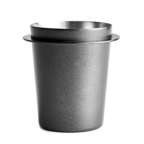 Kaffee-Dosierbecher, Kaffee-Verteiler, 58 mm, Edelstahl, Kaffee-Dosierbecher, Pulver-Futterspender für 58 mm Espressomaschine, Schwarz & Edelstahl (schwarz) von BSOMAM