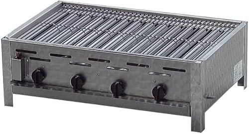 BSR-Grillen 4-flammiger Profi Gasgrill aus Edelstahl, stufenlos regelbar, Gasbräter, Gastrogrill, Gastrobräter mit Gasschlauch und Druckminderer (14,4 kW | verchromter Grillrost) von BSR-Grillen