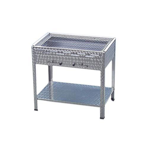 BSR-Grillen Holzkohlegrill Grill Kohlegrill aus Edelstahl 81x53x80 cm Kohlekasten Grillfläche 76x47 cm ideal für Privat Verein Catering Gastronomie (Grillrost verchromt) von BSR-Grillen