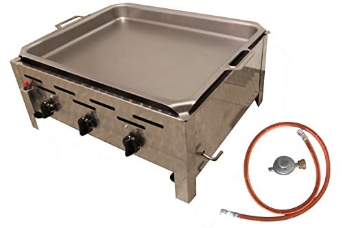 BSR-Grillen 3-flammiger Profi Gasgrill aus Edelstahl, stufenlos regelbar, Gasbräter, Gastrogrill, Gastrobräter mit Gasschlauch und Druckminderer (11 kW | Grillpfanne Emaille) BSR-Grillen 3-flammiger Profi Gasgrill aus Edelstahl, stufenlos regelbar, Gasbräter, Gastrogrill, Gastrobräter mit Gasschlauch und Druckminderer (11 kW | Grillpfanne Emaille) von BSR-Grillen