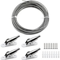 BSR - mm x 10 m PVC-beschichteter Edelstahl-Kabeldraht-Aufhängerahmen mit Drahtseil, festen Codes, Schrauben zum Aufhängen von Fotokleidung, von BSR