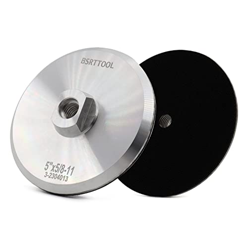 12,7 cm Aluminium-Backer Pad – Haken-Schlaufe Stützteller 5/8-Zoll-11 Gewinde-Winkelschleifer 1 Stück von BSRTTOOL