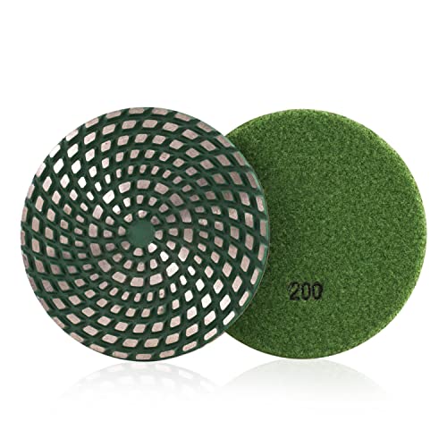 BSRTTOOL 10,2 cm Metall-Diamant-Polierpads – Trocken- oder Nassschleifer, Fliesen, Stein, Marmor, Beton, Keramik, Glas (Körnung 200/1 Stück) von BSRTTOOL
