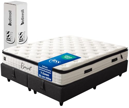 BSS BEDDING 90x200 cm Matratze, Basel Exklusiv 30 cm Höhe Federkernmatratze, Topper Integriert Bett, H3 7-Zonen Orthopädische Taschenfederkernmatratze, Allergenfrei und Atmungsaktiv (1x Matratze) BSS BEDDING 90x200 cm Matratze, Basel Exklusiv 30 cm Höhe Federkernmatratze, Topper Integriert Bett, H3 7-Zonen Orthopädische Taschenfederkernmatratze, Allergenfrei und Atmungsaktiv (1x Matratze) von BSS BEDDING