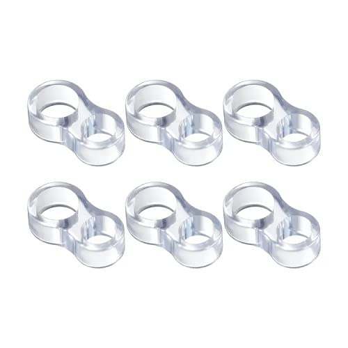 BSSTORE Türstopper für Griffe aus PVC, transparent, doppelter Ring, 6 Stück von BSSTORE