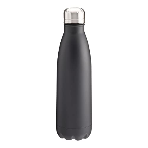 BSSTORE Thermo-Trinkflasche mit doppelwandiger Isolierung aus Edelstahl, 500 ml, Thermoflasche, Thermosflasche, wiederverwendbar für Sport, Fitnessstudio, Reisen (schwarz) von BSSTORE