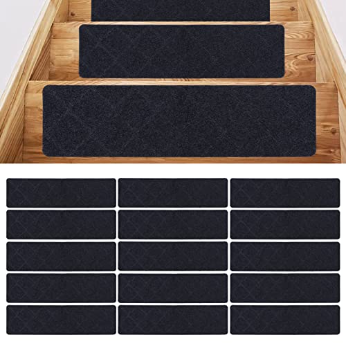 15 Stück Stufenmatten Anti-Rutsch-Teppich Stufenmatten Wiederverwendbare selbstklebende Leitermatte Bodenmatte für Kinder Ältere und Haustiere 76 x 20,5 cm von BSTCAR