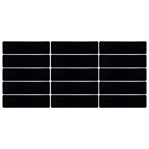 15 Stück Stufenmatten Rutschfester Teppich Stufenmatten Wiederverwendbar Selbstklebend Treppenstreifen Bodenmatte für Kinder Ältere und Haustiere 76 x 20,5 cm (Schwarz Weiß) von BSTCAR