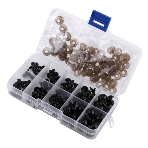 BSTCAR 100 Stück schwarze Sicherheitsaugen mit Scheiben 6-12mm schwarze Kunststoff Spielzeug Augen für weiches Spielzeug Herstellung, DIY Handwerk Puppen BSTCAR 100 Stück schwarze Sicherheitsaugen mit Scheiben 6-12mm schwarze Kunststoff Spielzeug Augen für weiches Spielzeug Herstellung, DIY Handwerk Puppen von BSTCAR