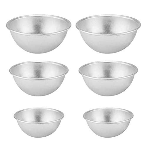 BSTCAR 6 Stücke Backform Halbkugel aus Eloxiertem Aluminiun Ø 4,5 cm 5,5 cm 6,5 cm, Silber von BSTCAR