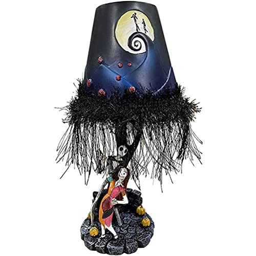 BSTCAR Halloween Tischlampe Licht Up LED Nachtlicht Nightmare Before Halloween Mondlicht mit Quaste Harz Atmosphäre Lichter Desktop Dekoration von BSTCAR