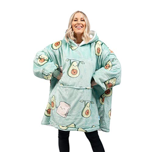 BSTCAR Kuscheldecke mit ärmeln Tasche, Flanelldecke Decke ärmel Warm und Weich, Avocado Bedruckte Flanelldecke Erwachsene Männer Frauen Teenager von BSTCAR