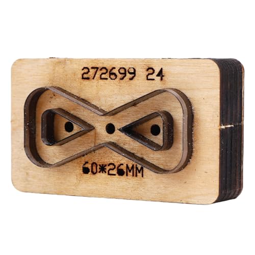 BSTCAR Leders Chneide Maschine mit Holz Basis, Fliege Form Hand Stanz Schneider für Handwerks Projekte 60x26mm von BSTCAR