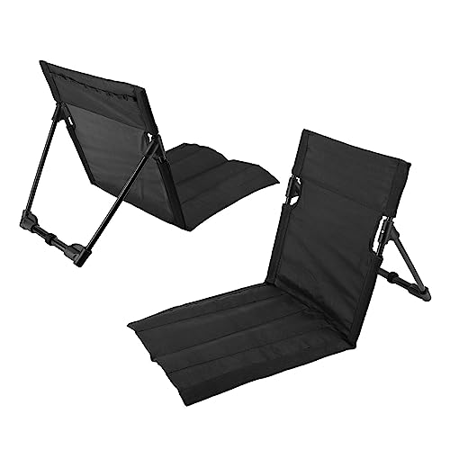 BSTCAR Outdoor Lounger Strandstuhl Atmungsaktiver Klappstuhl Heavy Duty Camping Gartenstuhl mit Rückenlehne (Schwarz) von BSTCAR