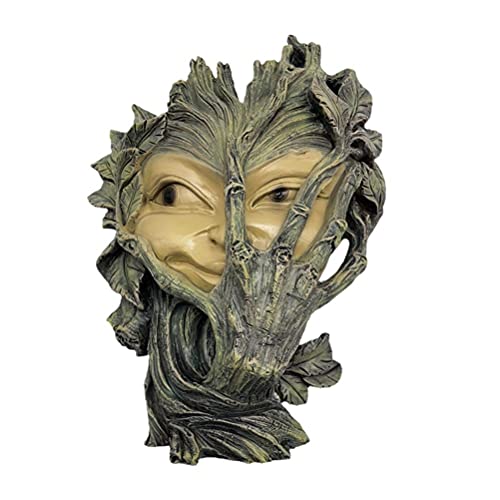 BSTCAR Baum Gesicht Garten Ornamente im Freien Harz Baum Skulptur schüchterne Frauen Statue für Bäume Patio Rasen Hof Dekorationen von BSTCAR