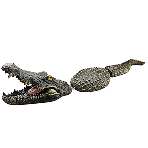 BSTCAR Teichdekoration Schwimmend, Schwimmender Krokodil 80x14x12 cm, Gartenfigur Schwimmtier Krokodil, Teichdekoration Lustiges Geschenk Freunde von BSTCAR