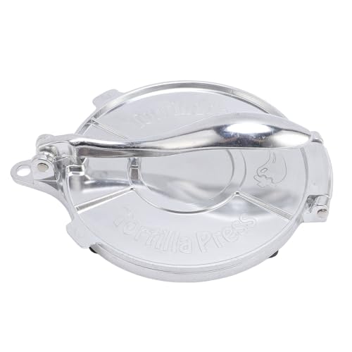 BSTCAR Tortilla Presse 8 Zoll Manuelle Tortilla Maker Teigpresse Quesadilla Maker Aluminium Legierung Tortilla Presse, Küchenutensilien Werkzeug (Silber) von BSTCAR