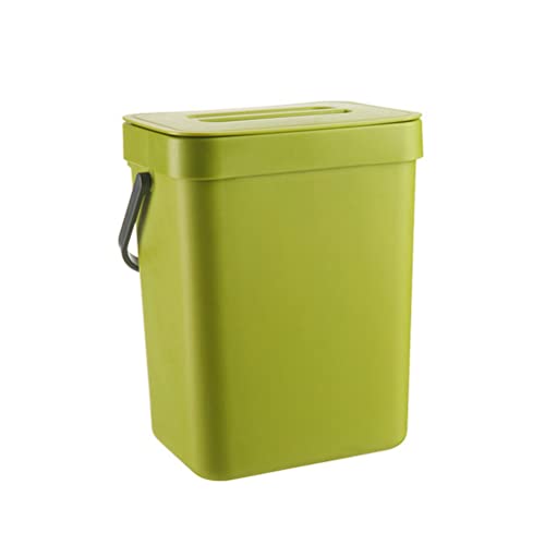 Küche Kompostbehälter 3L kleine hängende Abfallbehälter Arbeitsplatte Küche Kompost Caddy mit Griff & abnehmbaren Deckel (Grün) von BSTCAR