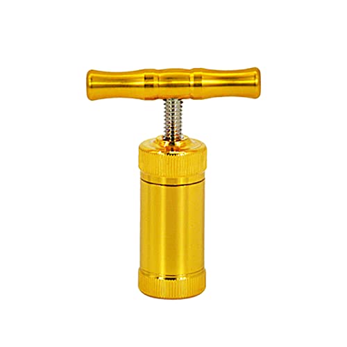 Pollenpresse T Form Metall Gewürzmühle Kief Presse Tabakpresse Pollenpresse Handgerät zum Pressen und Zerkleinern von Kräutern, Gewürzen, Tabak (Gold) von BSTCAR