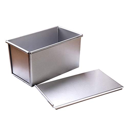 Toastbrotform Laibpfanne mit Deckel, Antihaft-Backformen zum Backen von Brot, Riffelbrot Toastkastenform aus Kohlenstoffstahl zum Backen von Brot 450 g von BSTCAR