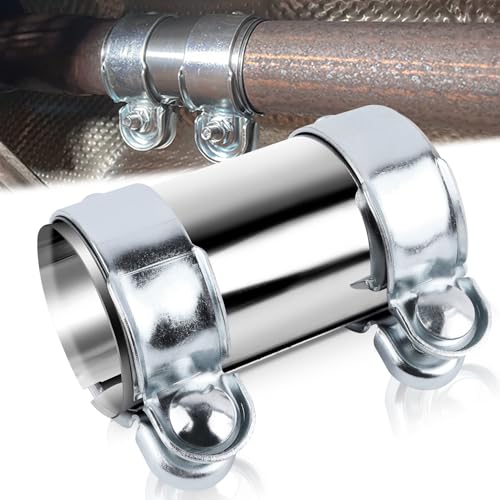 BSTDAYEVER Auspuffschelle Rohrverbinder Edelstahl Auspuff Verbinder 55x125mm Universal auspuff Schelle Doppelschelle Auto Auspuffrohrschelle Schalldämpfer Bandschelle von BSTDAYEVER