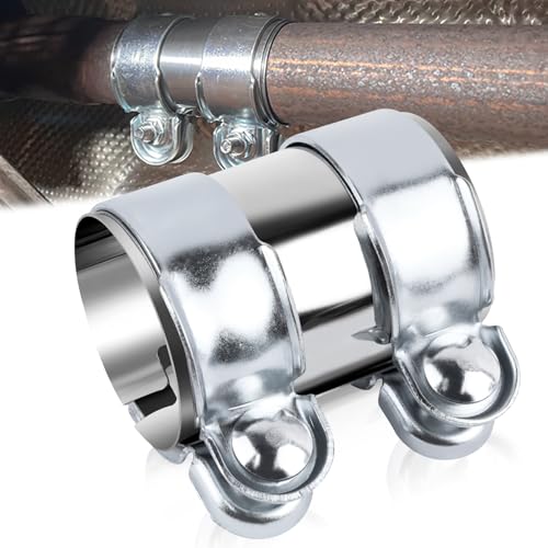 BSTDAYEVER Auspuffschelle Rohrverbinder Edelstahl Auspuff Verbinder 60x95mm Universal auspuff Schelle Doppelschelle Auto Auspuffrohrschelle Schalldämpfer Bandschelle von BSTDAYEVER