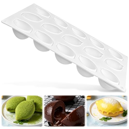BSTDAYEVER Silikonform Zitrone Form Zitronenform Silikon Cedric Grolet Formen 15 LöCher 3D Zitronen Silikonform Frucht Silikonformen für DIY Brownies Kuchen Mousses Pfannen Desserts Pudding Eiswürfel von BSTDAYEVER