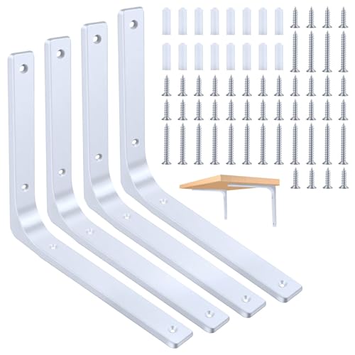 Regalhalterung Regalwinkel Regalträger Weiß Regalhalterungen 4stk 250x200mm Metallwinkel 90 Grad Winkel Regal Wandregal Halterung mit Schrauben Wandkonsole Schwerlast für Wandhalterung Regal von BSTDAYEVER