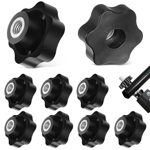 Sterngriffmutter M8 Sterngriff Stern MutternDurchmesser 48mm 9stk Innengewinde Klemmknopf Kunststoff Griffmuttern Schwarz für Maschinen und Anlagen Möbel Werkzeugmaschinen Fitnessgeräte von BSTDAYEVER