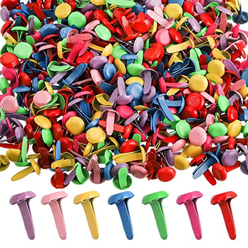 Mini Scrapbooking Brads, 100 Stücke Metal Brads, Mini Runde Brads für Handwerk, DIY, Bastelprojekte, Scrapbooking (Mehrere Farben) von BSTHP
