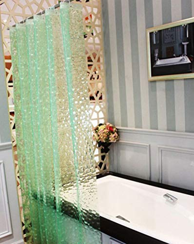BSTT Duschvorhänge Anti schimmel Wasserdicht PEVA 3D Wasserwürfel Dekorative Badvorhang Badezimmer Duschvorhang Für Haus und Hotel Grün 180 x 180 cm von BSTT
