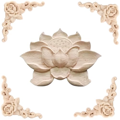 BSYMDH Handgeschnitzte Onlay-Applikationen, Holzapplikationen, Onlays, DIY, geschnitzte Möbelapplikationen, Onlays, unlackiert, Schnitzerei-Aufkleber für Bett, Tür, Schrank, Spiegel, Kamin BSYMDH Handgeschnitzte Onlay-Applikationen, Holzapplikationen, Onlays, DIY, geschnitzte Möbelapplikationen, Onlays, unlackiert, Schnitzerei-Aufkleber für Bett, Tür, Schrank, Spiegel, Kamin von BSYMDH