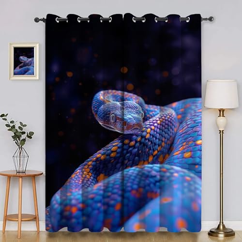 BSYYZQC Baumotter Gardinen, Verdunklungsvorhänge Sternenlicht Schallschutz Vorhang, Blickdicht Vorhänge mit Ösen, Vorhänge Wohnzimmer für Schlafzimmer Kinderzimmer 2er Set 175x140cm (HxB) von BSYYZQC