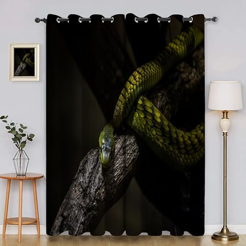 BSYYZQC Baumstamm Vorhänge, Fenstergardinen Schlange Outdoor Vorhang Wetterfest mit ösen, für Kinderschlafzimmerbadezimmerküchentür-Heimdekor 2er Set 245x140cm (HxB) von BSYYZQC