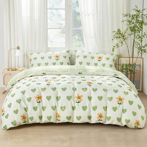 BSYYZQC BettwäSche 135x200 Grün BettwäSche-Sets Microfaser Flauschig Bettzeug Herz Muster Bettbezug füR MäDchen Jungen und Kissenbezug 80x80 mit ReißVerschluss BSYYZQC BettwäSche 135x200 Grün BettwäSche-Sets Microfaser Flauschig Bettzeug Herz Muster Bettbezug füR MäDchen Jungen und Kissenbezug 80x80 mit ReißVerschluss von BSYYZQC