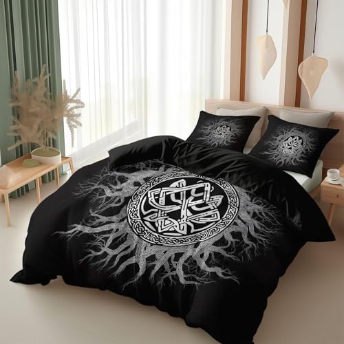 BSYYZQC BettwäSche 135x200 Schwarz BettwäSche-Sets Microfaser Flauschig Bettzeug Abstrakt Muster Bettbezug füR MäDchen Jungen und Kissenbezug 80x80 mit ReißVerschluss von BSYYZQC