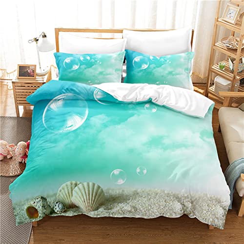 BSYYZQC BettwäSche 140x200 TüRkis Muschel 110gsm Microfiber Bettbezug + 2 KissenbezüGen 80x80cm Mit ReißVerschluss, BettwäSche-Set Kinder Und Erwachsene Geeignet BSYYZQC BettwäSche 140x200 TüRkis Muschel 110gsm Microfiber Bettbezug + 2 KissenbezüGen 80x80cm Mit ReißVerschluss, BettwäSche-Set Kinder Und Erwachsene Geeignet von BSYYZQC