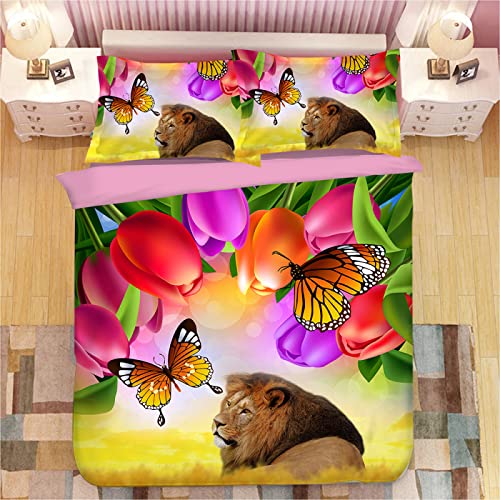 BSYYZQC BettwäSche 180 X 200 SchmetterlingslöWe 110gsm Microfiber BettwäSche Kinder + 2 KissenbezüGen 80x80cm Mit ReißVerschluss, BettwäSche-Set Kinder Und Erwachsene Geeignet BSYYZQC BettwäSche 180 X 200 SchmetterlingslöWe 110gsm Microfiber BettwäSche Kinder + 2 KissenbezüGen 80x80cm Mit ReißVerschluss, BettwäSche-Set Kinder Und Erwachsene Geeignet von BSYYZQC