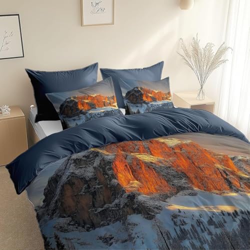 BSYYZQC BettwäSche 200x200 Landschaft BettwäSche-Sets Microfaser Flauschig Bettzeug Berge Muster Bettbezug füR MäDchen Jungen und Kissenbezug 80x80 mit ReißVerschluss BSYYZQC BettwäSche 200x200 Landschaft BettwäSche-Sets Microfaser Flauschig Bettzeug Berge Muster Bettbezug füR MäDchen Jungen und Kissenbezug 80x80 mit ReißVerschluss von BSYYZQC