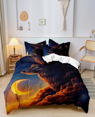 BSYYZQC BettwäSche 200x200 Wolf BettwäSche-Sets Microfaser Flauschig Bettzeug Wolken Muster Bettbezug füR MäDchen Jungen und Kissenbezug 80x80 mit ReißVerschluss BSYYZQC BettwäSche 200x200 Wolf BettwäSche-Sets Microfaser Flauschig Bettzeug Wolken Muster Bettbezug füR MäDchen Jungen und Kissenbezug 80x80 mit ReißVerschluss von BSYYZQC